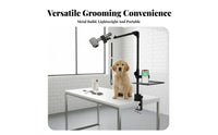 Pet Grooming Table Arm Multi-Functional Grooming Table Dryer Stand Metal Construction Hands Dryer Holder for Home Groomers, Dehydrating