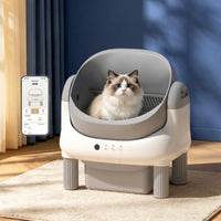 Open-Top Automatic Litter Tray Automated Cleaning-Cleaning Cat Litter Tray for Cats, Indoor, Home