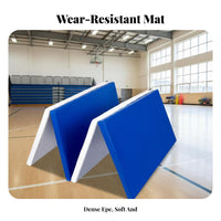Four-Fold Tumbling Mat Foldable Folding Exercise Mat Firm-Cushioning Resilient Foam Filling for Gymnasts, Athletes, Gymnastics, Stretching
