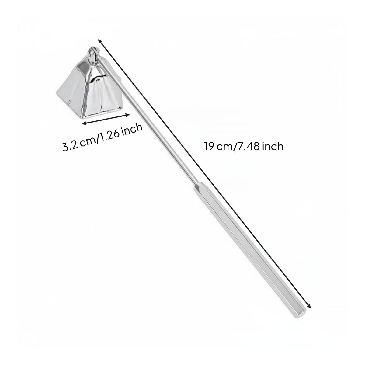 Decorative Candle Snuffer Safe Flame Extinguishing Candle Flame Suppressor Minimal Smoke Long Handle Wick Snuffer Long-Lasting Metal for, Home Decor, Dinner Table, Spa