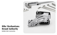 Mountain Bike Front Derailleur Double Pull Bike Front Derailleur Aluminum Alloy Body Drivetrain Part for Cyclists, Trail Biking, Outdoor Riding