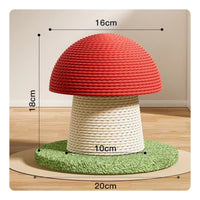 Scratch-Resistant Red Toadstool Cat Tree Sturdy and Stable Toadstool Cat Scratching Post With Dangling Toy Pet Furniture Space-Saving for Kittens, Small Cats, Living Room, Bedroom