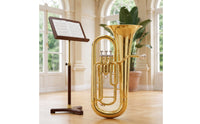 Gold-Colored Euphonium Beginner-Friendly Three-Valve Euphonium Upright Brass Instrument Resonant for Beginners, Students, Practice, Lessons, Performances
