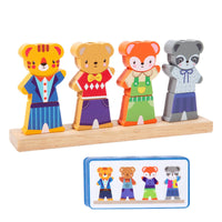 roundedEdged Wooden Educational Wildlife Dress-up Toy Natural Wood Finish Wooden Peg Figure Toy