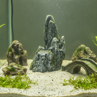 Aquarium Mountain Ornament Fish Tank Decoration Resin Rockery Landscape Creative Planter Micro-Landscape