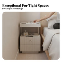 Space-Saving Narrow Storage Cabinet space-efficient Filler Narrow Side Table Minimalist Design Nightstand Rounded Corners for Apartment Dwellers, Students, homeowners, Small areas, Home Office