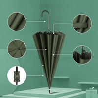 Promotional Umbrella with Curved Handle Customizable Long Shaft Umbrella Sturdy Windproof for Advertisers, Advertising Campaigns