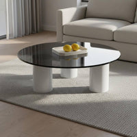Glass Surface Table Table Easy to Clean Modern Coffee Table Scratch Resistant Living Room Furniture for Families, Balcony, Office Lounge