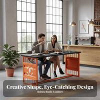 Retro Look Shipping Container-Design Booth and Table Padded Cushions Restaurant Seating Wear-Resistant Commercial Furniture for Bar Owners, Pub, Cafe, Diner