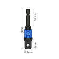 Darkened Finish Hex Shank Square Drive Adapter Machined Square Drive to Hex Adapter Anti-Detachment Tool Accessory Standard Interface