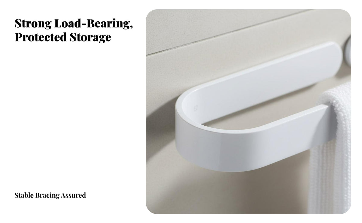 No-Drill Installation Adhesive Towel Bar Strong Load-Bearing Bathroom Accessory Waterproof Wall Rack Modern Design for Renters, Homeowners, Students, Shower Room, Lavatory, Kitchen, Entryway
