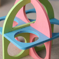 Wood Hamster Foraging Toys and Hamster Wheel, Chewable Hamster Toys for Dental Health, Washable No Assembly Wood Enrichment Block