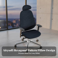 Reclining Function Highspine Ergonomic Chair Adjustable Headrest Highspine Rolling Work Chair Support Office Furniture 360° pivot for Remote Workers, Students, video game enthusiasts, Bedroom, Study Room
