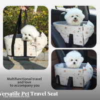 Portable Center Console Dog Car Seat Anti-Slip Bottom Dog Car Console Seat Safety Leash Included for Cats, Road Trips