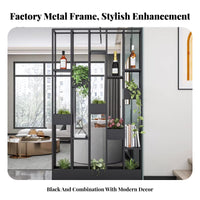 Industrial Design Freestanding Geometric Divider Multi-Functional Slatted Partition with Shelves Modern Design Household Furniture Does Not Block Light for Apartment Dwellers, Interior Designers, Closed off Ice Managers, Living Room, Entrance, Bar