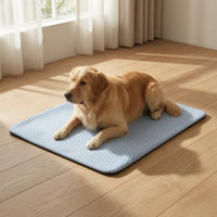 Breathable Cooling Sleeping Pad Ice-Silk Style Cooling Pet Mat Textured Low-Rise for Dogs, Cats, Resting