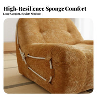 Minimalist Design Armless Floor Lounger Cushioned Support Lounge Chair Ergonomic Design Accent Furniture Lightweight for Adults, Students, Gamers, Living Room, Small Apartment, Bedroom, Reading Nook