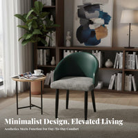 Upholstered Armchair Light Luxury Design Dining Chair Soft Padded Contoured Rear Rest for Adults, Kitchen, Bedroom