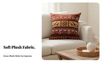 Ethnic Print Pillowcase Gentle Feel Bohemian Square Pillow Cover Retro Pattern Pillow Cover Case Hidden Fastener for Motorists