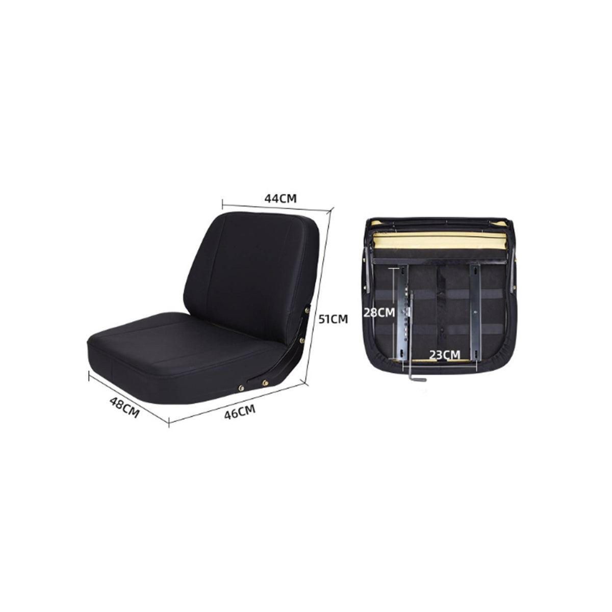 Adjustable Position Slide Rails Universal Forklift Seat Ergonomic Design Universal Tractor Seat High-Rebound Foam Cushion for Farmers