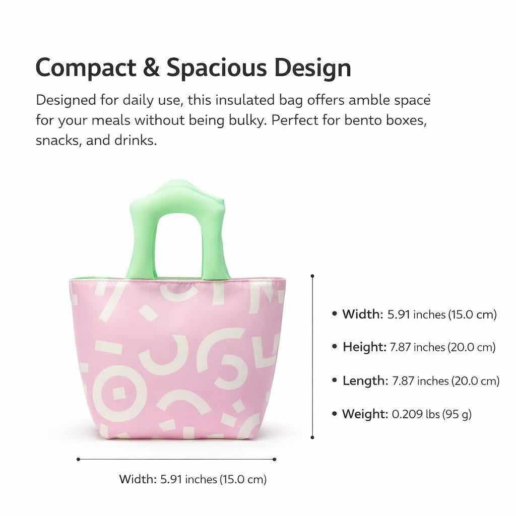 Insulated Lunch Box Tote Bag for Adults, Kids, Work, School, Picnic Travel, Thermal Lunch Holder, Blue + Orange Handle