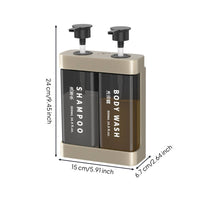 No-Drill Wall-Mounted Soap Dispenser Lockable Wall-Mounted Shampoo Dispenser Easy to Install Transparent for Renters, Homeowners, Shower, Bathroom, Hotel, Rv