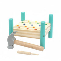 Early Development Toddler Pounding Bench Educational Wooden Hammer Peg Toy for Toddlers, Kids