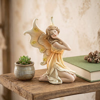 Kneeling Fairy Statue Whimsical Fairy Figurine with Appendages Elegant Ornament for Gardeners, Collectors, Bonsai