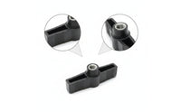 Compact T-Handle Nut with M8 Thread Ribbed Hand Tightening Nut Matte Clamping Knob with Through Hole Low-Height for Furniture