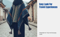 Ethnic Style Cape, Travel Shawl, Bohemian Poncho for Women, Outdoor Scarf, Lhasa, Lijiang, Grassland Wrap