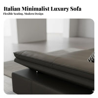 Italian Minimalist Sofa Scratch Resistant Material Modern Deep Seat Couch Supportive Comfort Deep Seat Couch for Pet Owners, Lounge Area, Bedroom