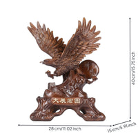 Sculpture with Plaque Wood Tone Ornament Tabletop Animal Figurine for Collectors