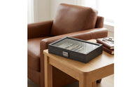 Ebony-Grain Pen Display Box with Clear Lid Multi-Slot Pen Display Box Non-Slip Elegant for Collectors, Desk Organization, Office, Showcase Shelf