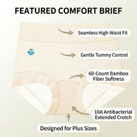 Underwear Women High Waisted Knickers Multipack with Premium Bamboo Fibre, Period Postpartum with Silk Gusset Lining