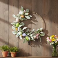 Easter Egg Wreath Spring Decor Front Door Wreath Festive Decor for Holiday Decorators, Home, Porch, Indoors, Fireplace