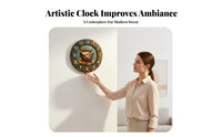 Creative Design Embossed Decorative Clock Battery Operated Round Kitchen Clock Easy to Read for Living Room, Office, Cafe