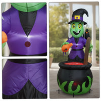 Inflate Inflatable Witch in Pot Outdoor Inflatable Witch and Pot Bright Safe for Yard, Halloween Party