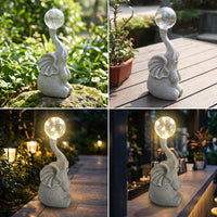 Elephant Statue with Ambient Elephant Lamp Whimsical Ornament for Entryway Table