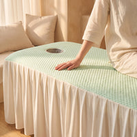 Massage Bed Cover Elastic Massage Table Sheet with Face Hole Machine Washable Treatment Table Cover for Beauty Salons