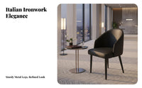 Nordic Aesthetic Upholstered Dining Armchair Modern Minimalist Upholstered Armchair Ergonomic Design Household Furniture Thick Padding for Homeowners, Restaurant Owners, Hotel Managers, Cafe, Living Room, Kitchen, Bedroom