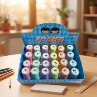 24 Pieces Cylindrical Bug Stamp Pastel Stamp with Bug Design Playful Funny for Pranksters, Teachers, Pranks, Classroom, Office
