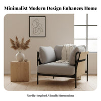 Two-Seater Settee Light Luxury aesthetic Sofa scuffResistant Fabric Couch for Small Apartment Dwellers, Office Workers, Lounge Area, Home, Bedroom