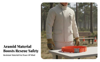 Aramid Material Firefighter Suit Set High-Visibility Reflective Tape Retardant Rescue Suit Heat-Insulating Wilderness Firefighting Clothing Breathable for Firefighters Relief, Accident Sites