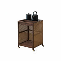 Integrated Kettle Heater Mobile tea beverage Station space-saving Footprint Multi-Tier Rolling wagon Locking Casters Household Furniture for Hosts, homeowners, hosts, Living Room, Entertaining Guests, Balcony, Home Bar