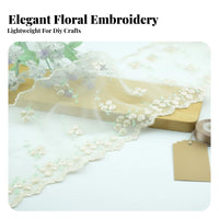 Easy to Cut Floral Embroidered Lace Trim Lightweight Embroidered Lace Trim Soft Feel for Sewists, Crafters, Hair Accessory Making, Crafting