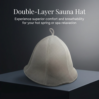 Embroidered Mesh Sauna Cap, Steam Bath Hat, Room, Prevents Hair Flattening, Customizable Steam Room Cap, Sauna Hat for Spa
