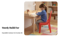 Thickened Design Stackable Backrest Stool Easy to Clean Small Chair long-lasting Indoor Seating Rounded Corners for Children, household members, Living Room, Bedroom, Kitchen, Playroom