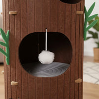Stable and Long-Lasting Multi-Level Felt Feline Perch With Hanging Ball Toys Kitten Activity Perch Cozy Condos for Multiple Cats