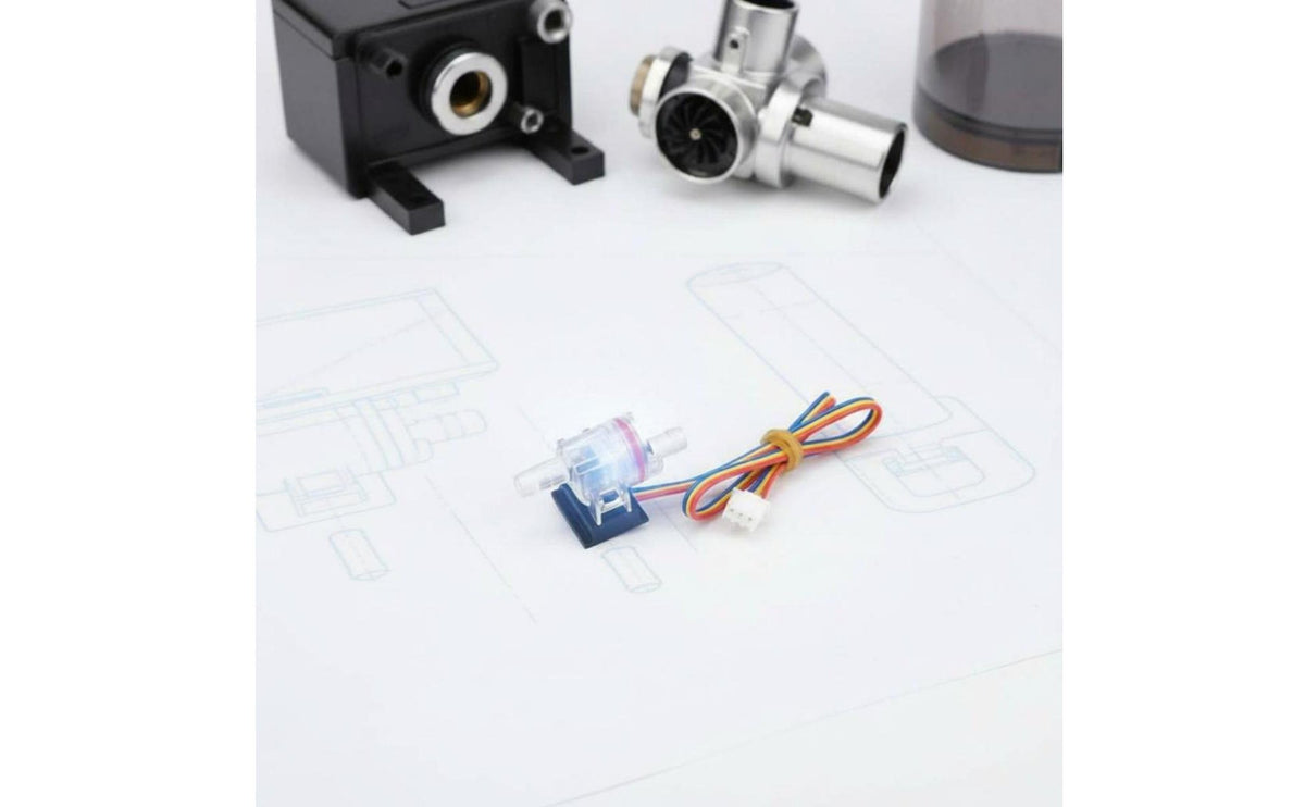 High Precision Hall Effect Water Flow Sensor Compact Design Optical Liquid Flow Meter Wide Application Liquid Flow Sensor Counter Stable Performance for Coffee Machines, Floor Scrubbers, Aroma Diffusers
