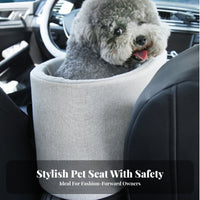 Detachable and Washable Center Console Pet Car Seat Built-in Safety Leash Center Console Dog Car Seat Anti-Slip Bottom for Road Trips, Home